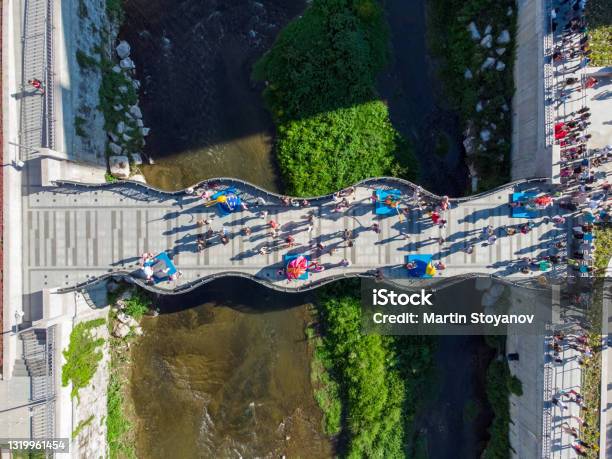 Bridge Over River Stock Photo - Download Image Now - Above, Aerial View, Architecture