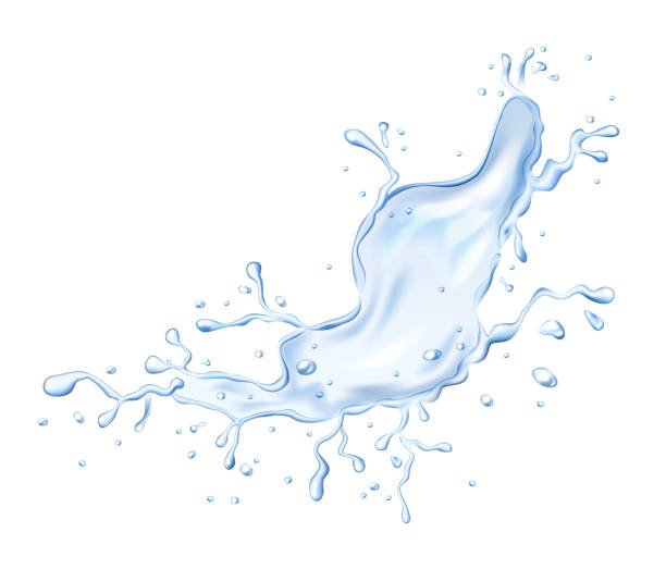 illustrations, cliparts, dessins animés et icônes de éclaboussure d’eau sur le fond blanc, illustration réaliste de vecteur - splashing water drop white background