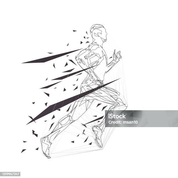 Man Run Abstract Line Running Man Abstract Line Art Isolated Vector Illustration Runner ...
