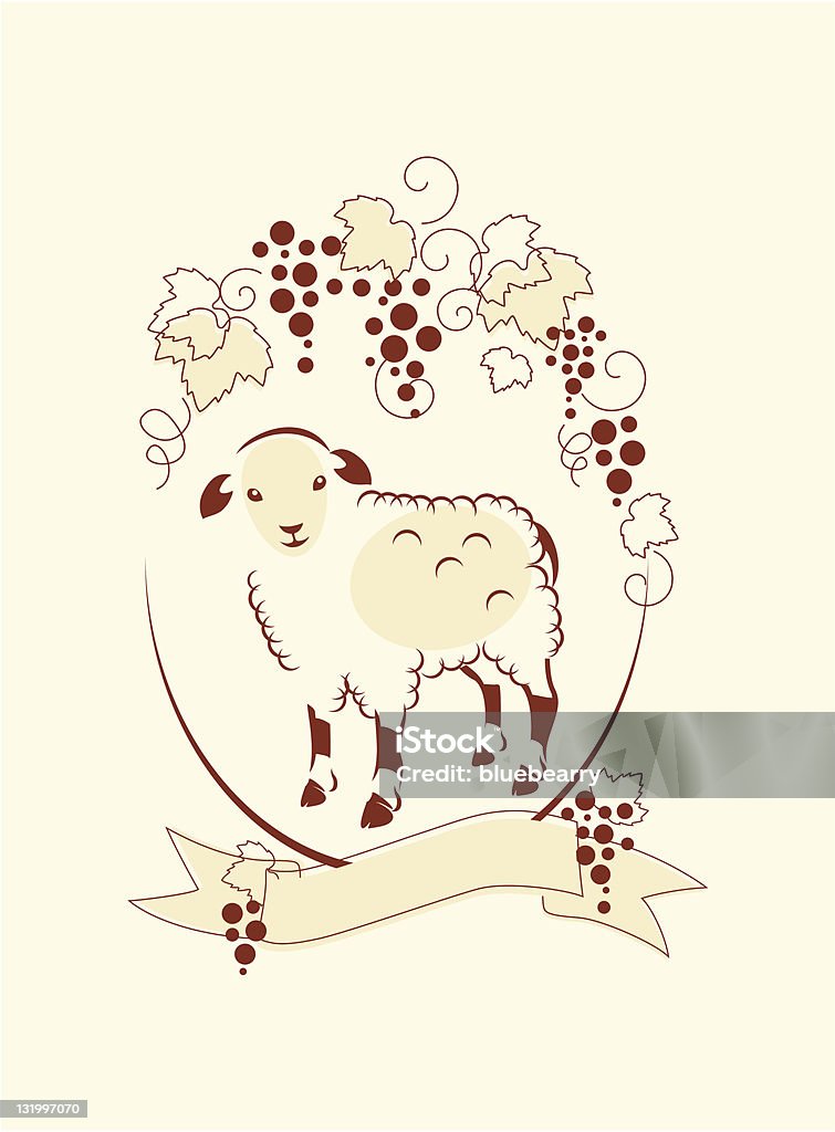 Ovelhas e uvas - Vetor de Cordeiro - Animal royalty-free