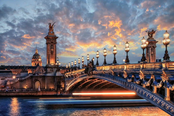 istock Alexandre III bridge in Paris at sunset 1319970859