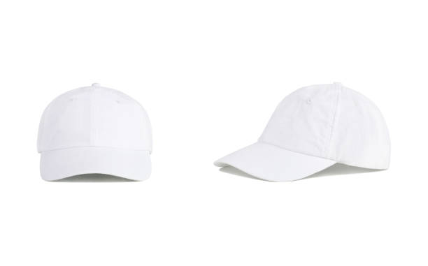 White sport baseball cap White sport baseball cap isolated on white background. Front and side views white cap stock pictures, royalty-free photos & images