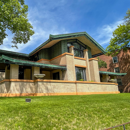 Springfield, IL USA - May 14, 2021:Dana Thomas House a Frank Lloyd Wright designed home in Springfield, Illinois.