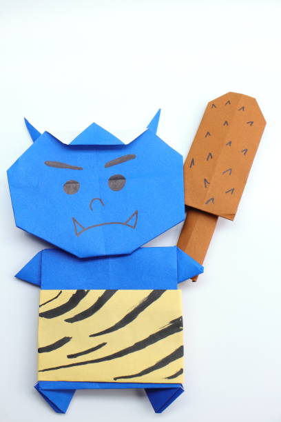 istock Image material of cute blue demon with a gold stick 1319974834