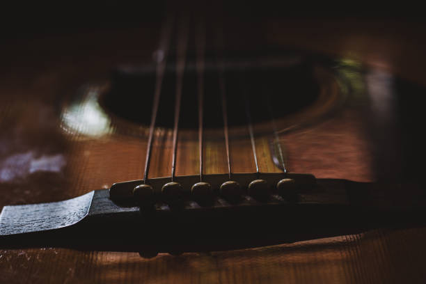 istock Old acoustic guitar and dark vintage filter 1319975881