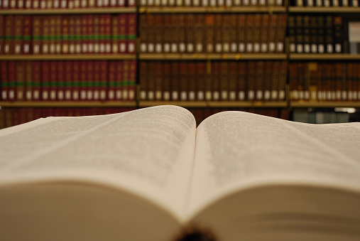 a law dictionary in a law library