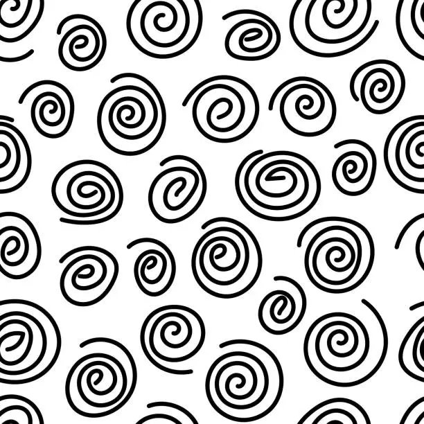 Vector illustration of Vector Seamless Abstract Hand Drawn Pattern