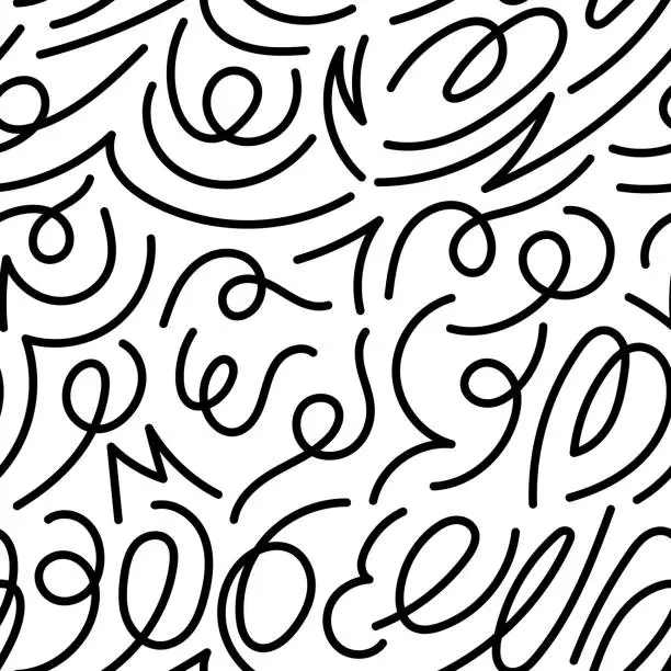 Vector illustration of Vector Seamless Abstract Hand Drawn Pattern