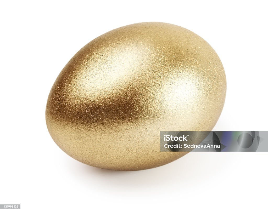 Uovo d'oro - Foto stock royalty-free di Bianco
