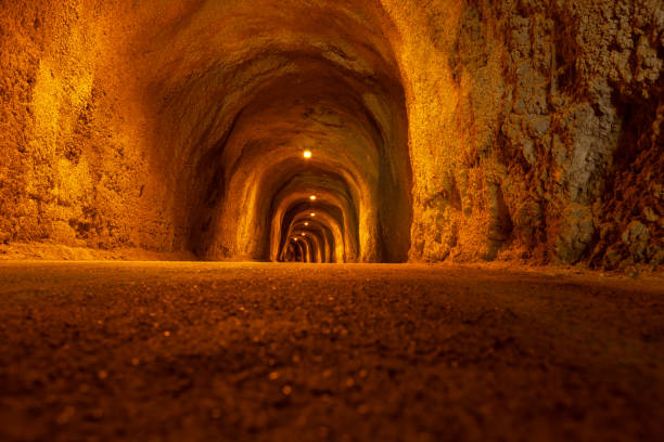 istock Coastal illuminated  tunnel in Rafailovici Montenegro 1319982372