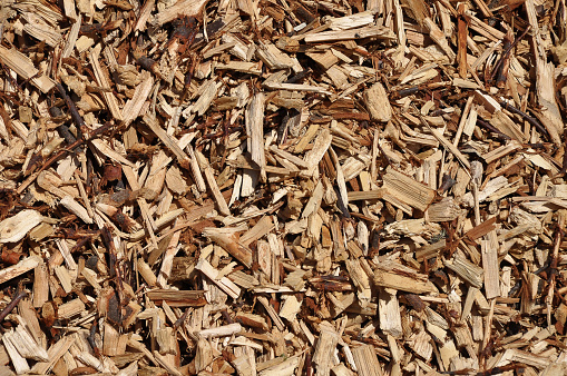 Brown wooden chips as background