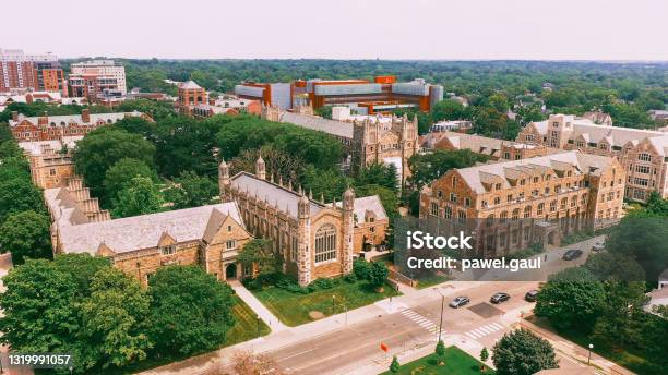 Law Quadrangle University Of Michigan Ann Arbor Aerial View Stock Photo - Download Image Now