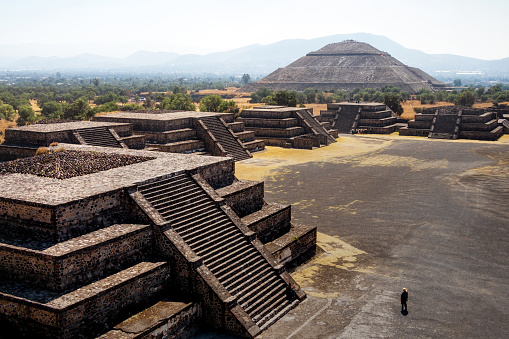 Pyramid of the Sun at the ancient Aztec city of Teotihuacan near Mexico City, Mexico.