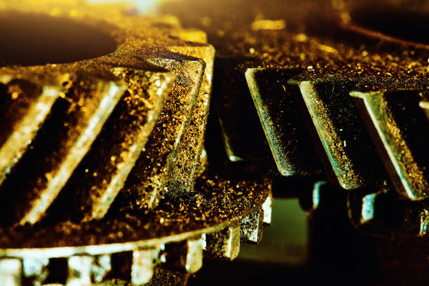 Gears brightly illuminated.