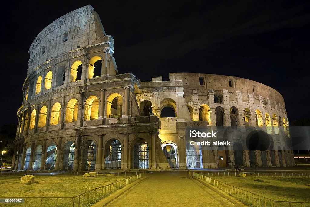 Rome Colosseum View of the Colosseum at night Architecture Stock Photo