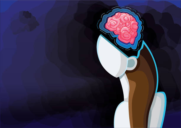 illustrations, cliparts, dessins animés et icônes de femmes roses de cerveau et vecteur d’illustration de fond de conception d’intelligence artificielle - computer learning brain illustration and painting