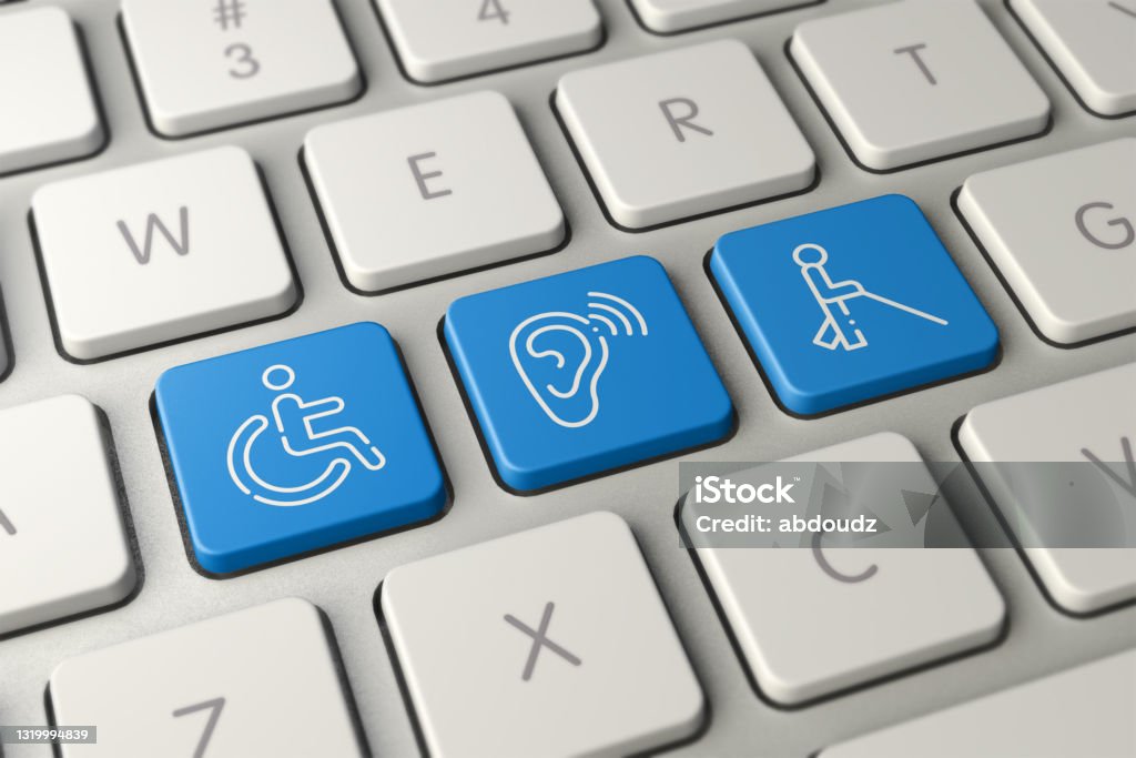 Accessibility computer icon stock photo Accessibility for Persons with Disabilities Stock Photo