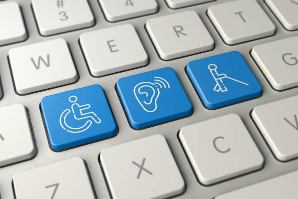 Accessibility computer icon stock photo Accessibility computer icon stock photo accessibility for persons with disabilities stock pictures, royalty-free photos & images