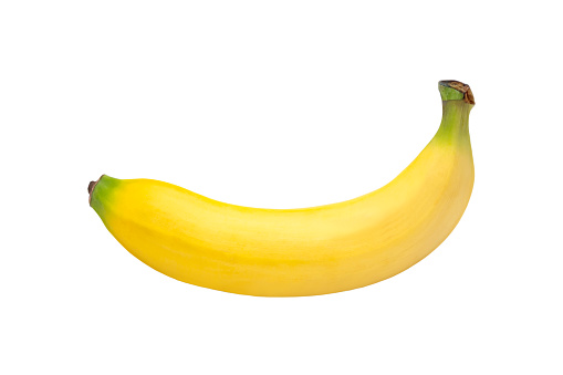 Yellow banana isolated on white background with clipping paths.