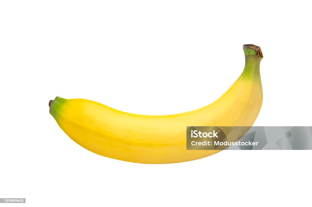 Banana amarela isolada no fundo branco - Foto de stock de Banana royalty-free Banana amarela isolada no fundo branco - Foto de stock de Banana royalty-free