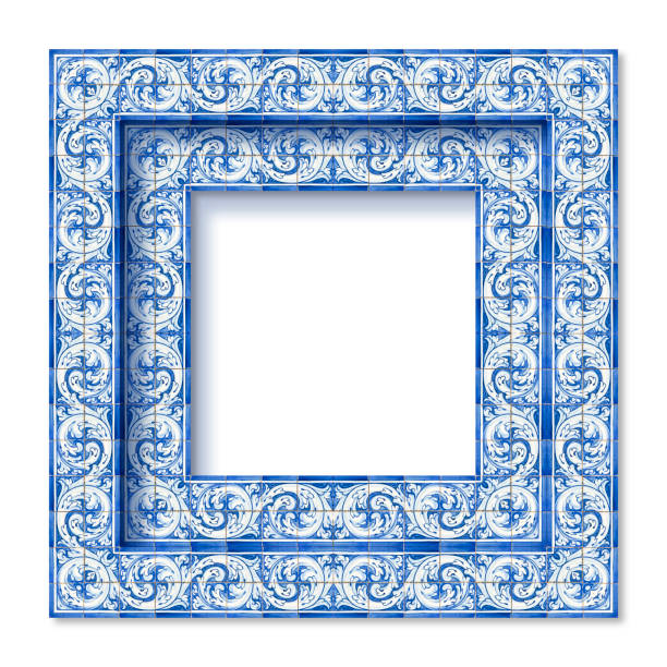 istock Frame design with typical portuguese decorations called 