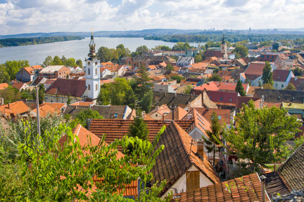 istock Old Zemun district aerial panorama. Belgrade, Serbia 1320006245