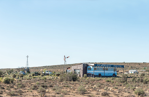 Beaufort West, South Africa - April 5, 2021: The Silwerkaroo road stall near Beaufort West in the Western Cape Karoo