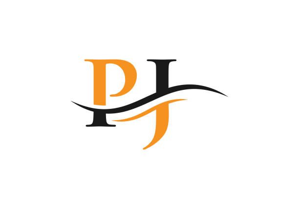 PJ letter logo. Initial PJ letter business logo design vector template Initial PJ letter business logo design vector template crystal letter j stock illustrations