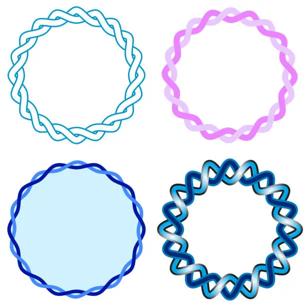 Vector illustration of Intertwined line, circular chain, vector, illustration, computer graphic
