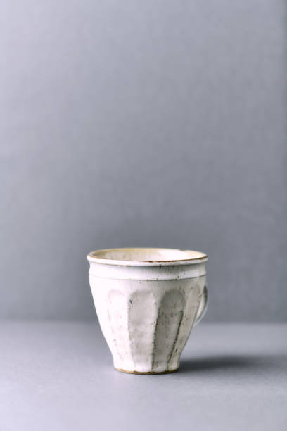 istock Traditional, handcrafted ceramic on gray background. Soft focus. Copy space. 1320012483