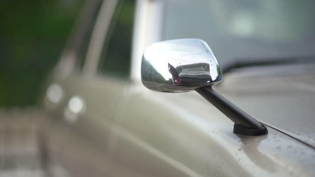 Chrome side view mirror - Retro car