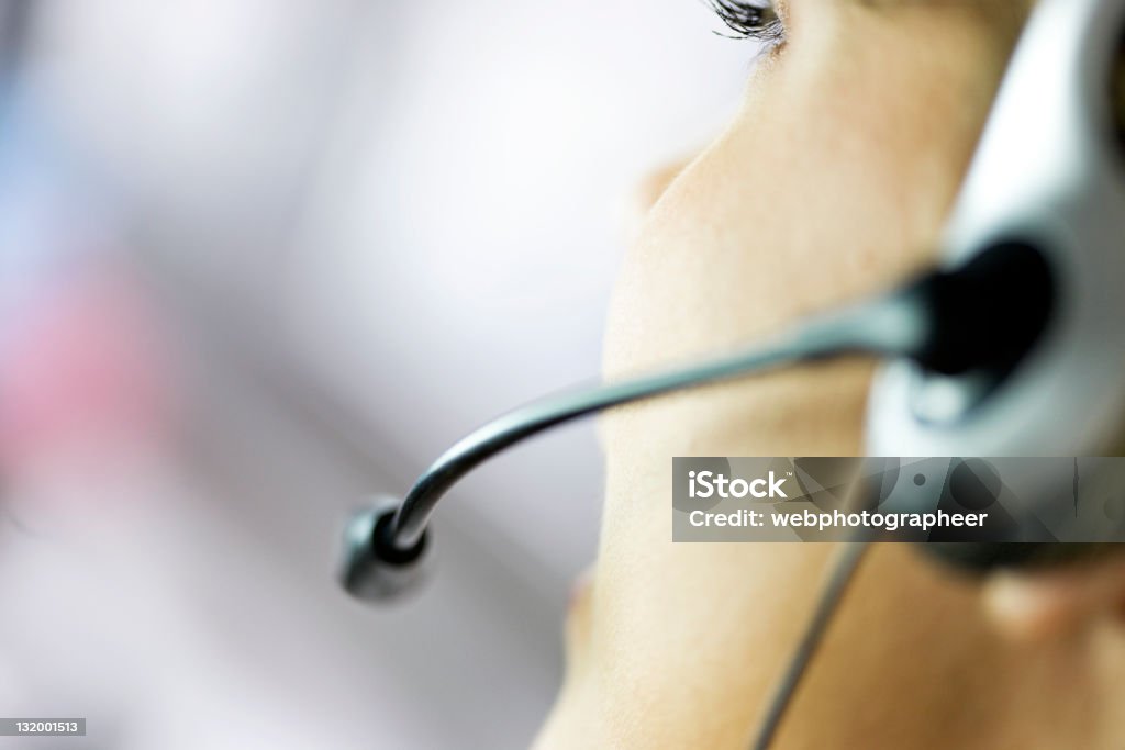 Call operator Call operator, focus on eyelash, space for copy, canon 1Ds mark III Close-up Stock Photo