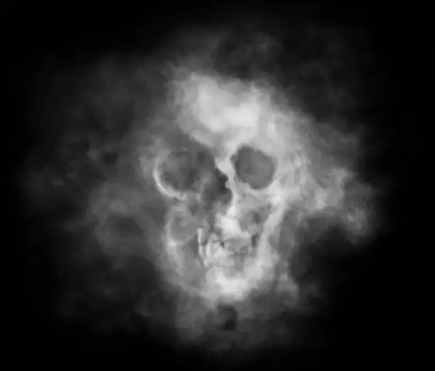 Illustration of the skull-shaped cloud of smoke