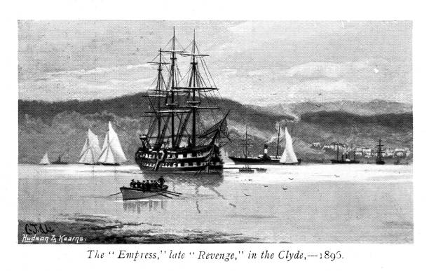 istock Black and white 19th c illustration of the Empress in the clyde formerly HMD Revenge. 1320017046