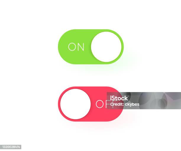 On And Off Toggle Switch Buttons Modern Devices User Interface Vector ...