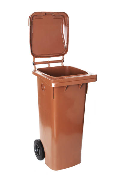 istock Brown wheeled garbage bin for organic biodegradable waste, isolated on white 1320036499