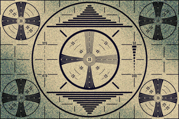 Vintage Television Test Pattern Vintage television test pattern with colour toning. stay tuned concept stock illustrations