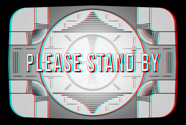 Vintage Television Test Pattern Vintage television test pattern. 3d anaglyph processing. stay tuned concept stock illustrations