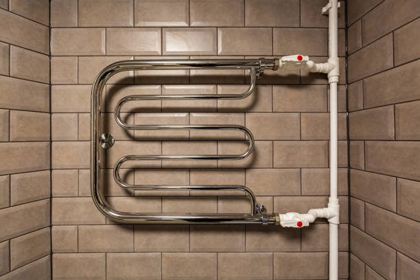 istock The Towel Rail Chrome bathroom radiator in bathroom 1320041241