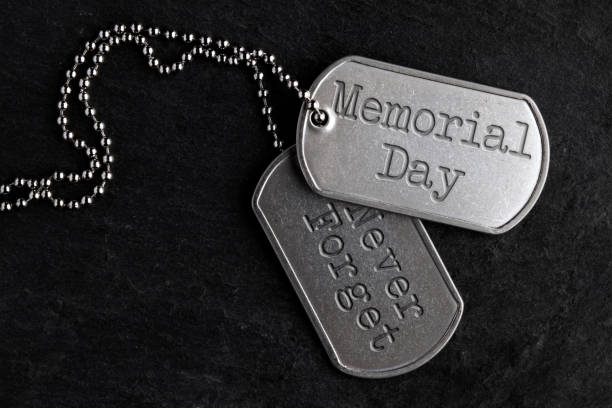 istock Old military dog tags - Memorial Day, Never Forget 1320042255
