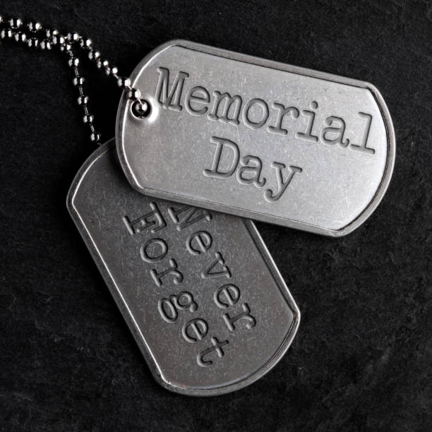 istock Old military dog tags - Memorial Day, Never Forget 1320042278