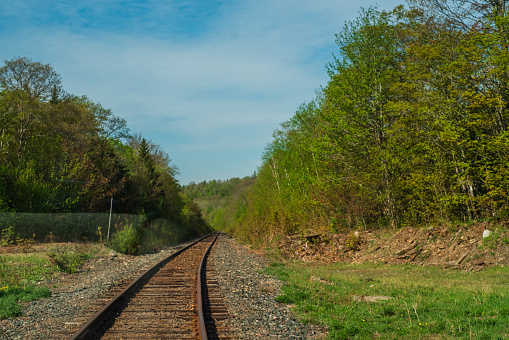 Single Railway/Train track through Rural Area