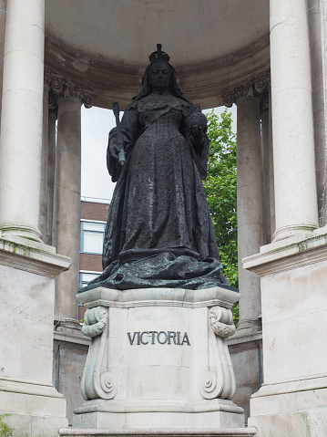 LIVERPOOL, UK - CIRCA JUNE 2016: Queen Victoria statue by sculptor C. J. Allen circa 1902