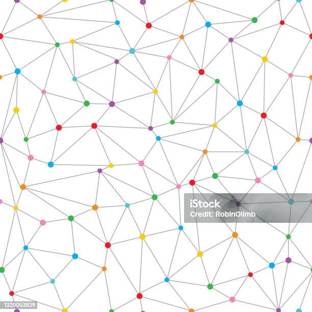 Dot Connection Pattern Connected Dots Seamless Pattern Stock Illustration - Download Image Now ...