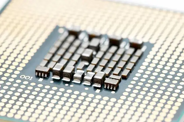 Closeup detail of a computer processor