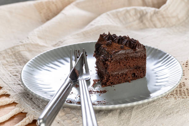 istock A piece of eaten cake on the plate. 1320068103