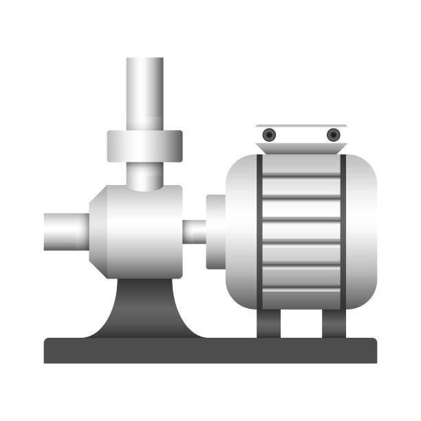 illustrazioni stock, clip art, cartoni animati e icone di tendenza di progettazione illustrazione vettoriale pompa acqua isolata su sfondo bianco per il controllo, la distribuzione e l'approvvigionamento dell'acqua. - large control fuel and power generation white background