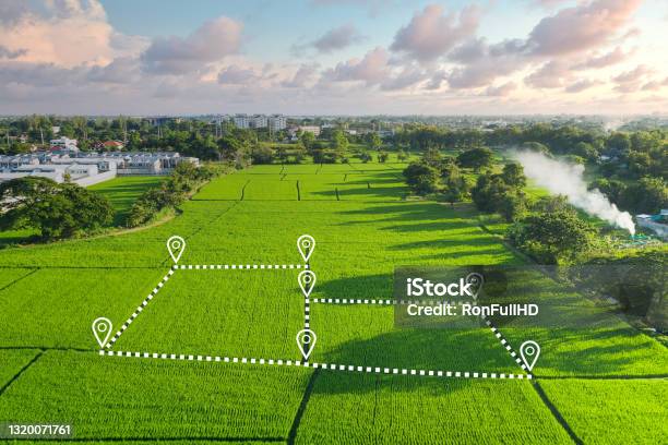 Land Plot In Aerial View For Development Or Investment Stock Photo - Download Image Now