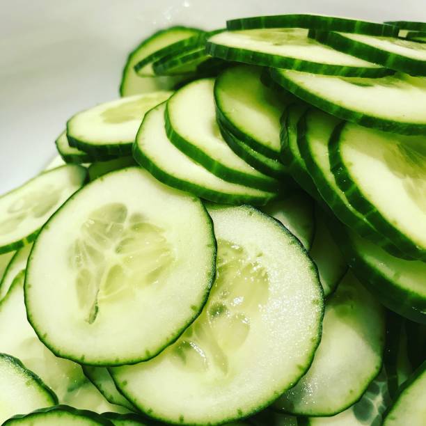 Cucumber slices close-up