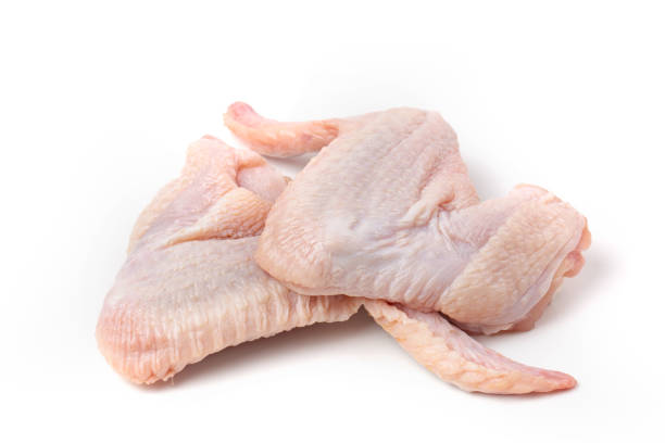 istock Fresh raw chicken wings, isolated on white background. 1320077405